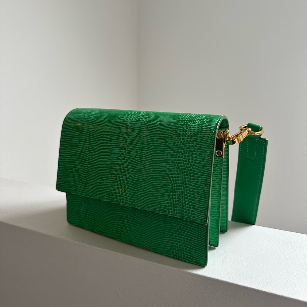 JW PEI Women's Mini Flap Crossbody - Grass Green Lizard